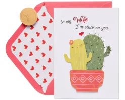 Cacti Funny Valentine’s Day Greeting Card for Wife