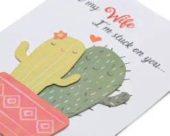 Cacti Funny Valentine’s Day Greeting Card for Wife