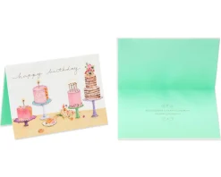 Cakes Birthday Greeting Card Bundle for Her, 2-Count