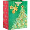 Celestial Christmas Tree 13″ Large Christmas Gift Bag, 1 Bag