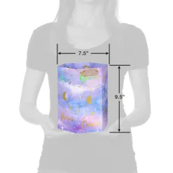 Celestial Clouds and Text 13″ Large Gift Bag for Birthdays, 1 Bag