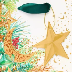Celestial Evergreen 9″ Medium Christmas Gift Bag, Celestial Evergreen, 1 Bag