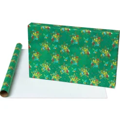 Celestial Evergreen Christmas Wrapping Paper Rolls, 3 Rolls