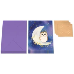 Celestial Owl 14-Count Blank Greeting Cards with Envelopes