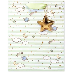 Celestial with Stripes 13″ Large Gift Bag, 1 Bag