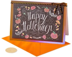 Chalkboard Happy Halloween Greeting Card