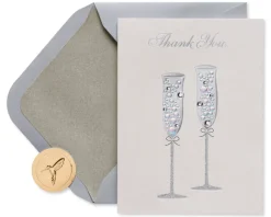 Champagne Flutes Boxed Cards and Envelopes, 8-Count
