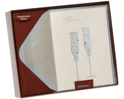 Champagne Flutes Boxed Cards and Envelopes, 8-Count