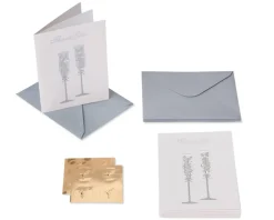 Champagne Flutes Boxed Cards and Envelopes, 8-Count