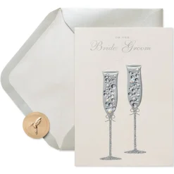 Champagne Flutes Wedding Greeting Card