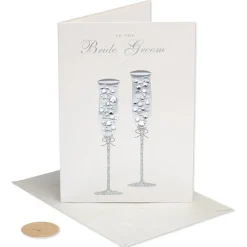 Champagne Flutes Wedding Greeting Card
