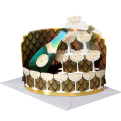 Champagne Toast Blank Pop-Up Greeting Card