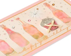 Champagne With Cupcake Birthday Greeting Card