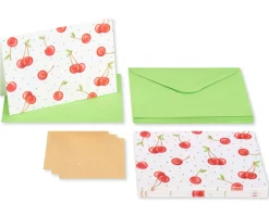 Cherries Boxed Blank Note Cards with Envelopes, 12-Count