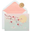 Cherry Blossoms Thinking of You Blank Greeting Card