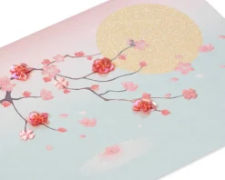 Cherry Blossoms Thinking of You Blank Greeting Card