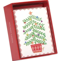 Christmas Tree in Pot Holiday Boxed Cards, 20-Count