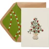 Christmas Tree with Pom Poms Christmas Greeting Card