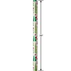 Christmas Trees and Candy Canes Holiday Wrapping Paper Set, 2 Rolls, 2 Ribbons, 5 Tags, 12 Labels