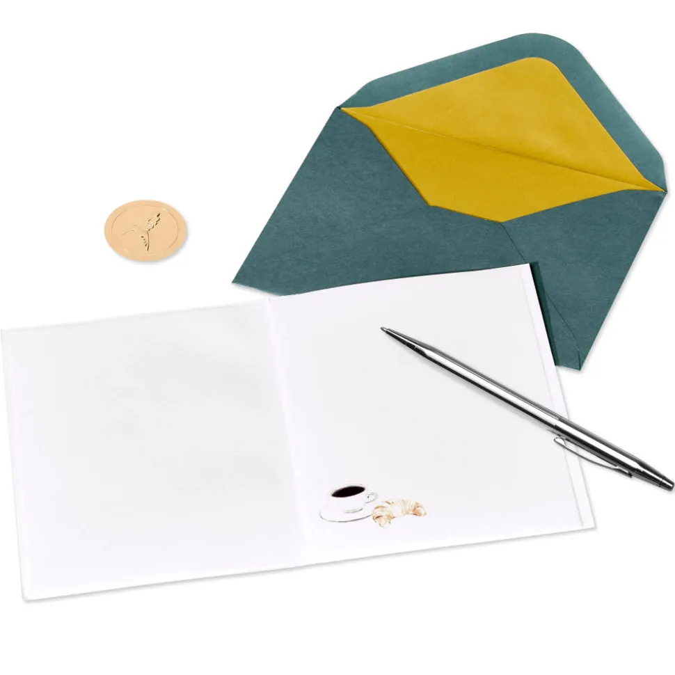 Coffee and Croissant Blank Greeting Card