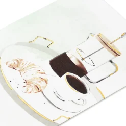 Coffee and Croissant Blank Greeting Card
