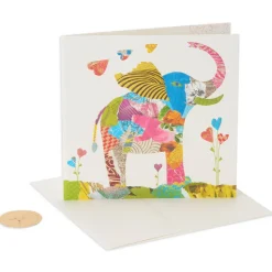 Collage Elephant Birthday Greeting Card – Designed by House of Turnowsky
