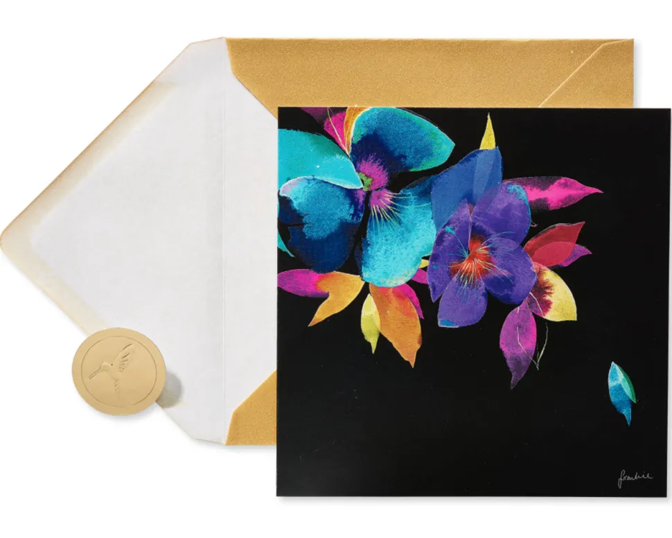 Colorful Flowers Blank Greeting Card