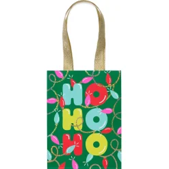 Colorful Lights 8″ Medium Christmas Gift Bags, 4 Bags
