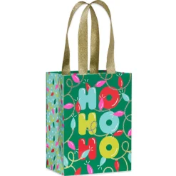 Colorful Lights 8″ Medium Christmas Gift Bags, 4 Bags