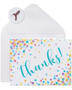 Confetti Thank You Boxed Blank Note Cards with Envelopes, 16-Count