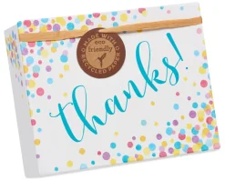 Confetti Thank You Boxed Blank Note Cards with Envelopes, 16-Count