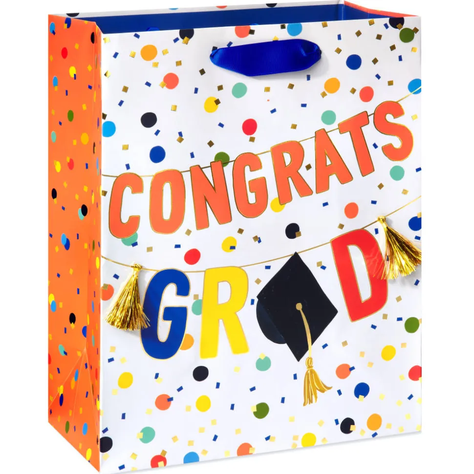 Congrats Grad 10″ Large Graduation Gift Bag, 1 Bag