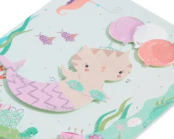 Critter Mermaid Birthday Greeting Card