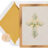 Cross With Flowers Religious Sympathy Greeting Card