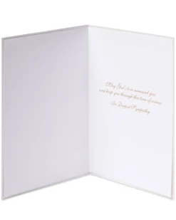 Cross With Flowers Religious Sympathy Greeting Card