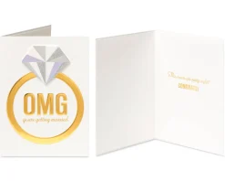Cupcake and Ring Wedding Bridal Shower Greeting Card Bundle, 2-Count