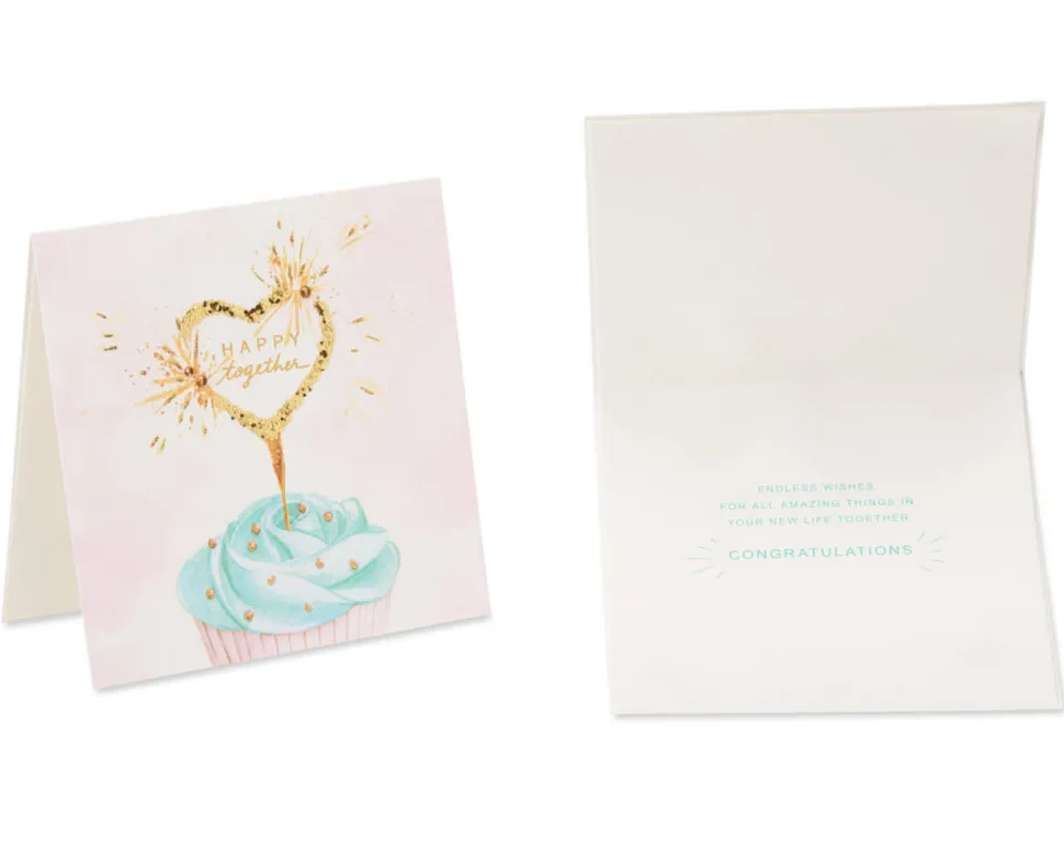 Cupcake and Ring Wedding Bridal Shower Greeting Card Bundle, 2-Count