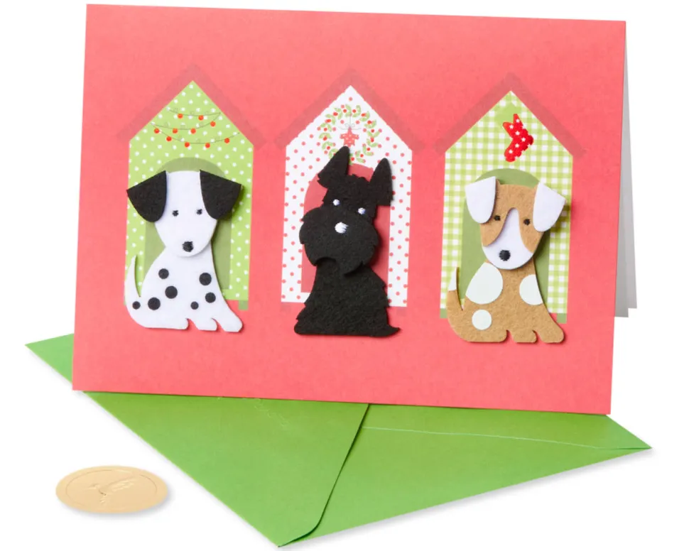 Dog Houses Christmas Greeting Card