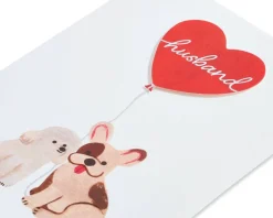 Dogs with Balloons Anniversary Greeting Card for Husband