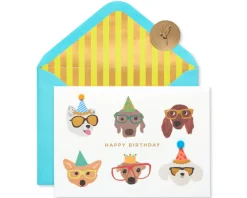 Dogs with Glasses Birthday Greeting Card