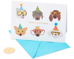 Dogs with Glasses Birthday Greeting Card