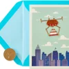 Drone Carrying Cake Birthday Greeting Card