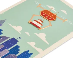 Drone Carrying Cake Birthday Greeting Card