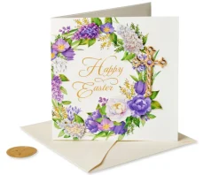 Easter Wreath Religious Easter Greeting Card