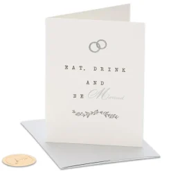 Eat, Drink, Be Married Wedding Greeting Card