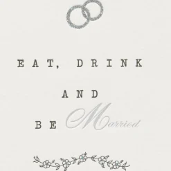 Eat, Drink, Be Married Wedding Greeting Card