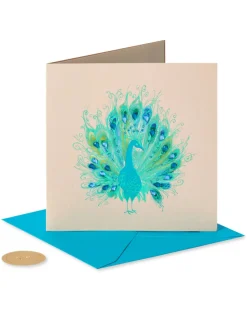 Elegant Peacock Blank Greeting Card