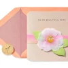 Elegant Pink Ombre Flower Birthday Greeting Card for Wife