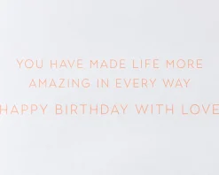 Elegant Pink Ombre Flower Birthday Greeting Card for Wife