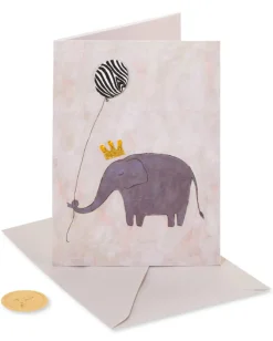 Elephant and Zebra Birthday Greeting Card